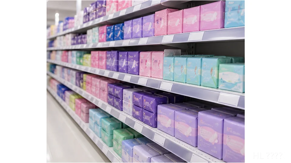 商超便利店女性护理用品货架陈列和渠道供货场景